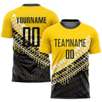 Custom Gold Black-White Sublimation Soccer Uniform Jersey photo 1