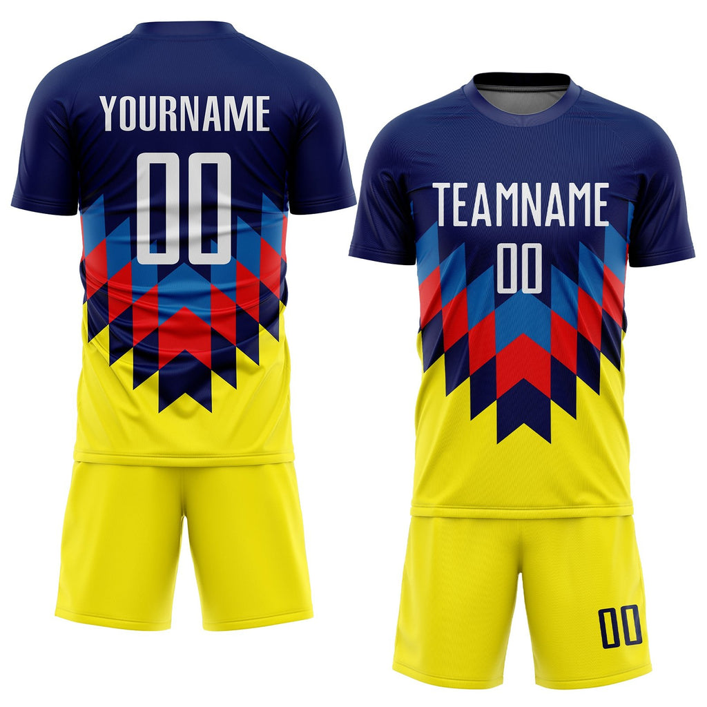 Custom Figure White-Gold Sublimation Soccer Uniform Jersey photo 2