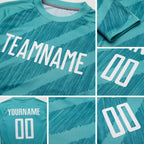 Custom Aqua White Sublimation Soccer Uniform Jersey detail