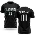 Custom Black White-Neon Green Sublimation Soccer Uniform Jersey