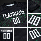 Custom Black White-Neon Green Sublimation Soccer Uniform Jersey detail