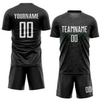 Custom Black White-Neon Green Sublimation Soccer Uniform Jersey photo 2