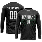 Custom Black White-Neon Green Sublimation Soccer Uniform Jersey photo 3