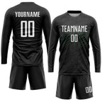 Custom Black White-Neon Green Sublimation Soccer Uniform Jersey photo 4