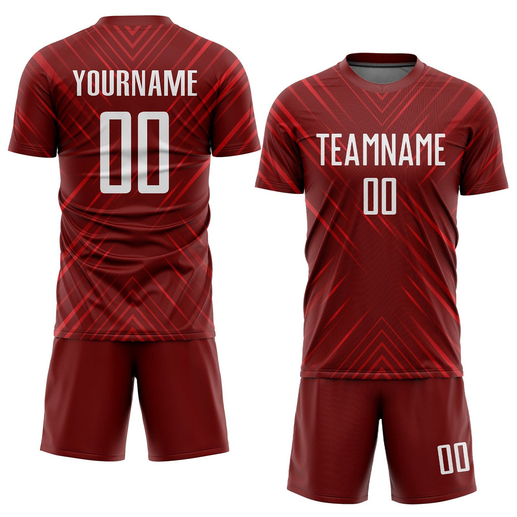 Custom Red White Sublimation Soccer Uniform Jersey photo 2