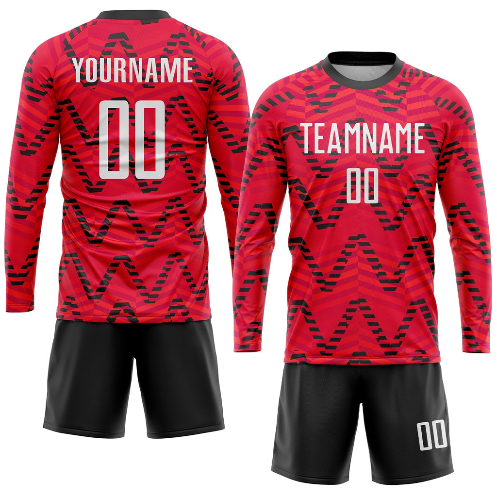 Custom Red White-Black Sublimation Soccer Uniform Jersey photo 4