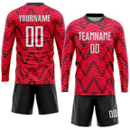 Custom Red White-Black Sublimation Soccer Uniform Jersey photo 4
