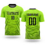 Custom Neon Green Black Sublimation Soccer Uniform Jersey
