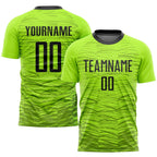 Custom Neon Green Black Sublimation Soccer Uniform Jersey photo 1