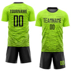 Custom Neon Green Black Sublimation Soccer Uniform Jersey photo 2
