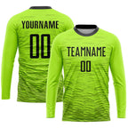 Custom Neon Green Black Sublimation Soccer Uniform Jersey photo 3