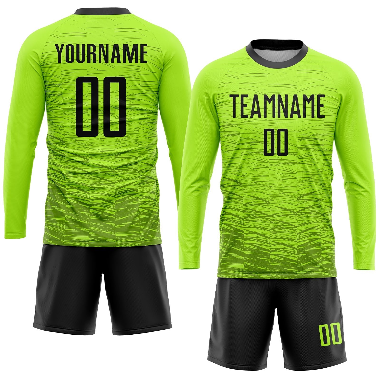 Custom Neon Green Black Sublimation Soccer Uniform Jersey photo 4