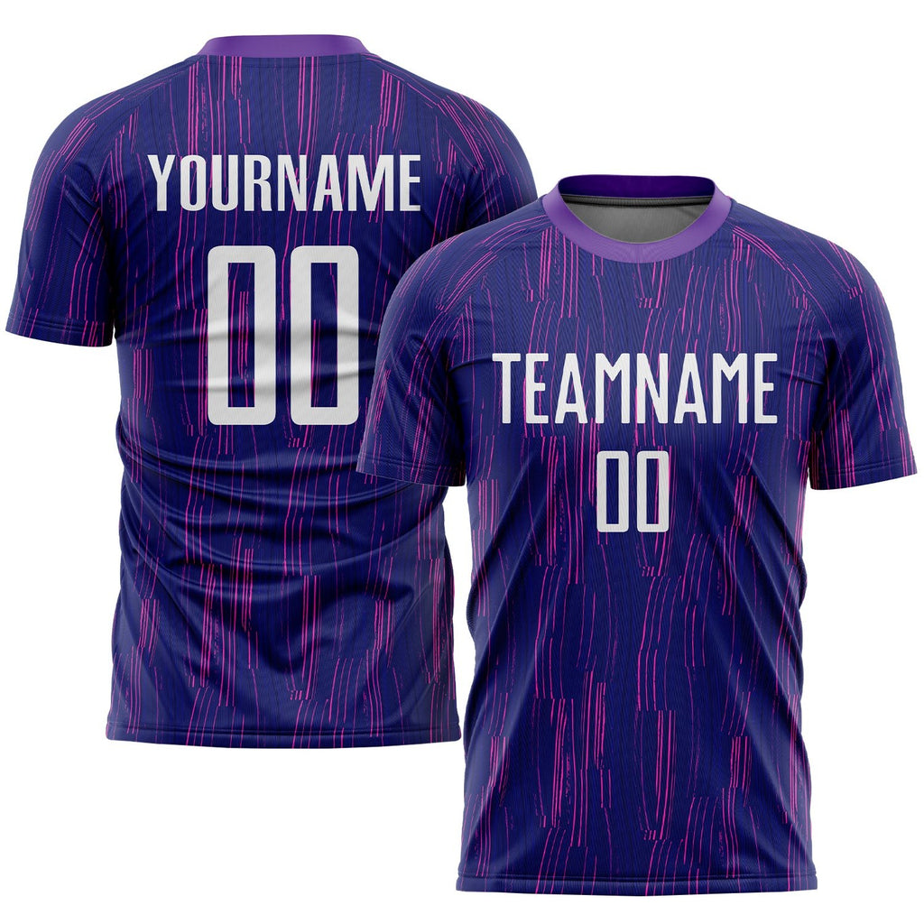 Custom Purple White Sublimation Soccer Uniform Jersey photo 1