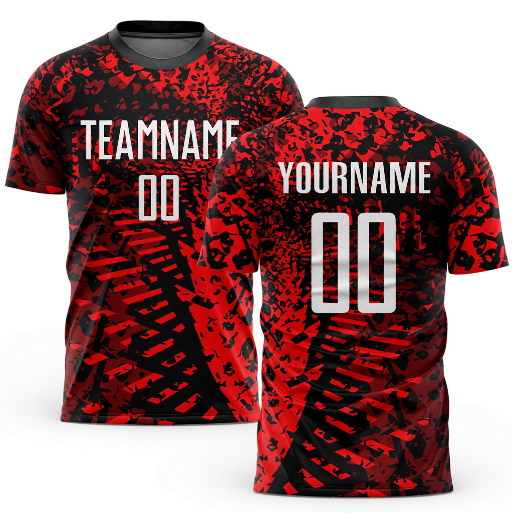Custom Red Black-White Sublimation Soccer Uniform Jersey