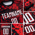 Custom Red Black-White Sublimation Soccer Uniform Jersey detail
