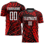 Custom Red Black-White Sublimation Soccer Uniform Jersey photo 1