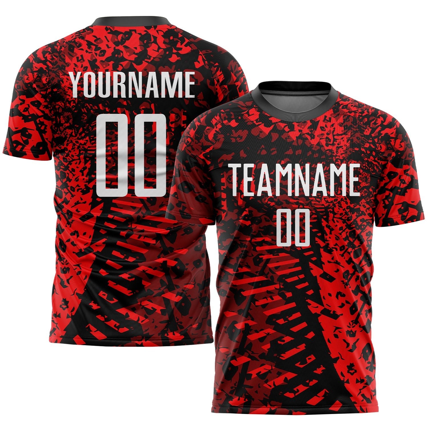 Custom Red Black-White Sublimation Soccer Uniform Jersey photo 1