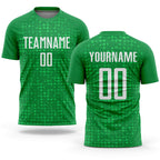 Custom Kelly Green White Sublimation Soccer Uniform Jersey