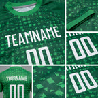 Custom Kelly Green White Sublimation Soccer Uniform Jersey detail