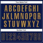 Custom White Navy-Old Gold Sublimation Split Fashion Soccer Uniform Jersey photo 4