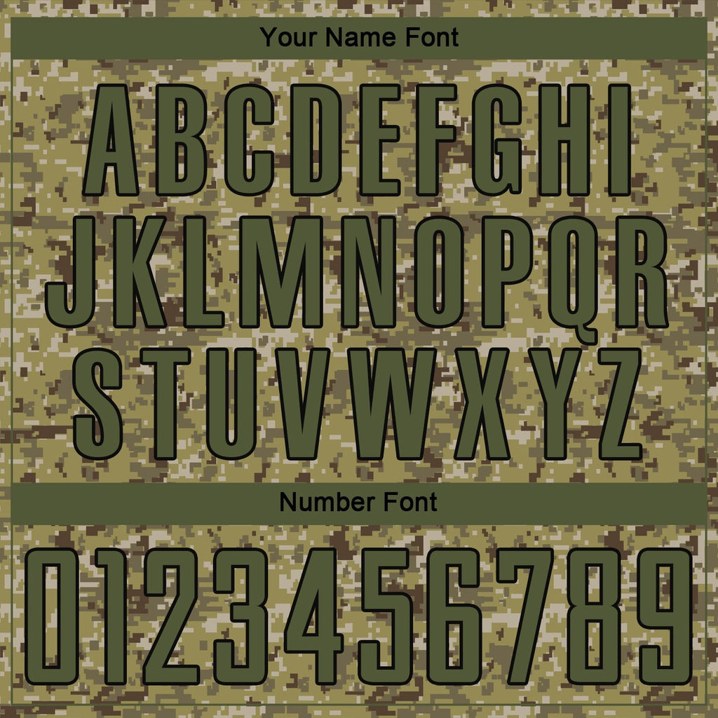 Custom Camo Olive-Black Sublimation Salute To Service Soccer Uniform Jersey photo 4