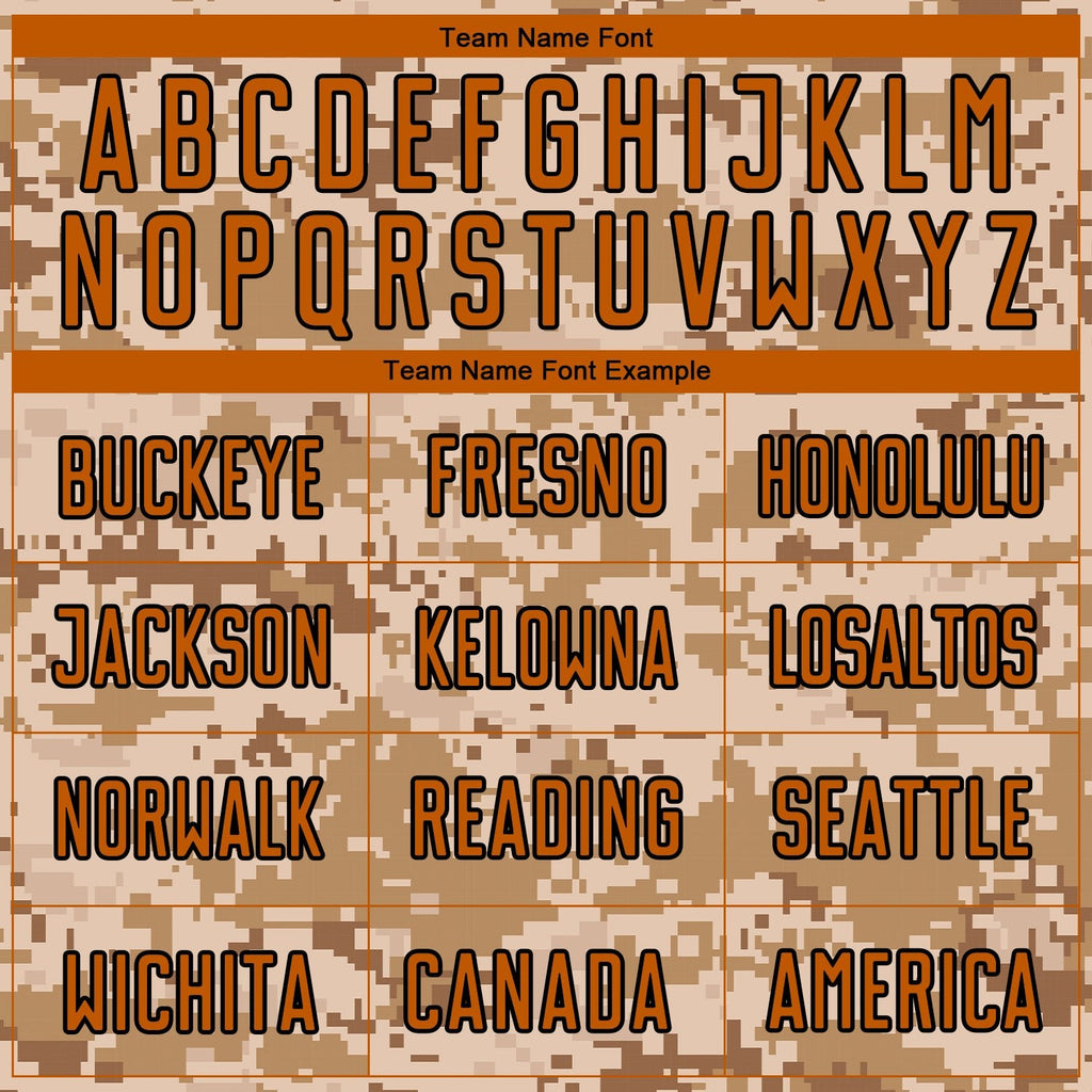 Custom Camo Texas Orange-Brown Sublimation Salute To Service Soccer Uniform Jersey photo 3