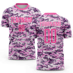 Custom Camo Pink-White Sublimation Salute To Service Soccer Uniform Jersey