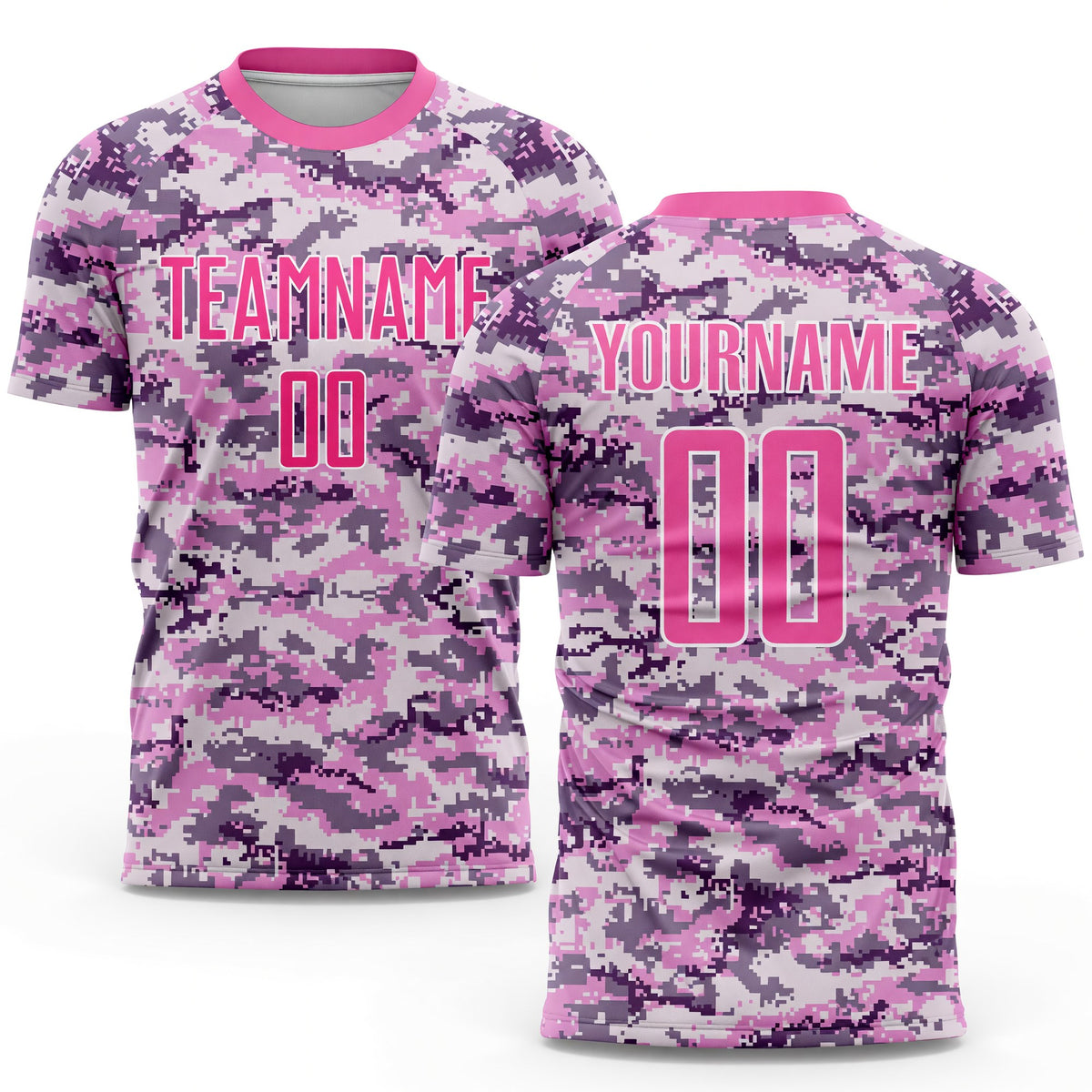 Custom Camo Pink-White Sublimation Salute To Service Soccer Uniform Jersey