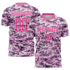 Custom Camo Pink-White Sublimation Salute To Service Soccer Uniform Jersey photo 1