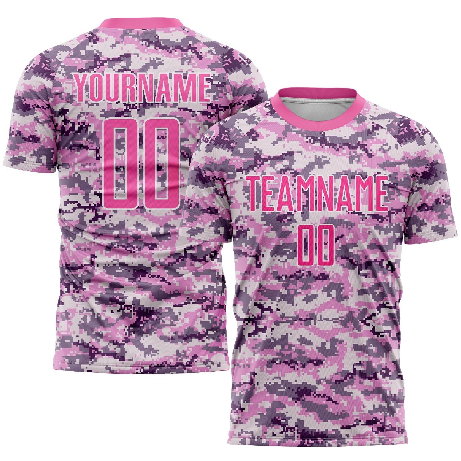Custom Camo Pink-White Sublimation Salute To Service Soccer Uniform Jersey photo 1