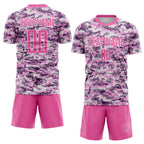 Custom Camo Pink-White Sublimation Salute To Service Soccer Uniform Jersey photo 2