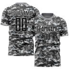 Custom Camo Black-Gray Sublimation Salute To Service Soccer Uniform Jersey photo 1