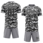 Custom Camo Black-Gray Sublimation Salute To Service Soccer Uniform Jersey photo 2