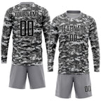 Custom Camo Black-Gray Sublimation Salute To Service Soccer Uniform Jersey photo 4