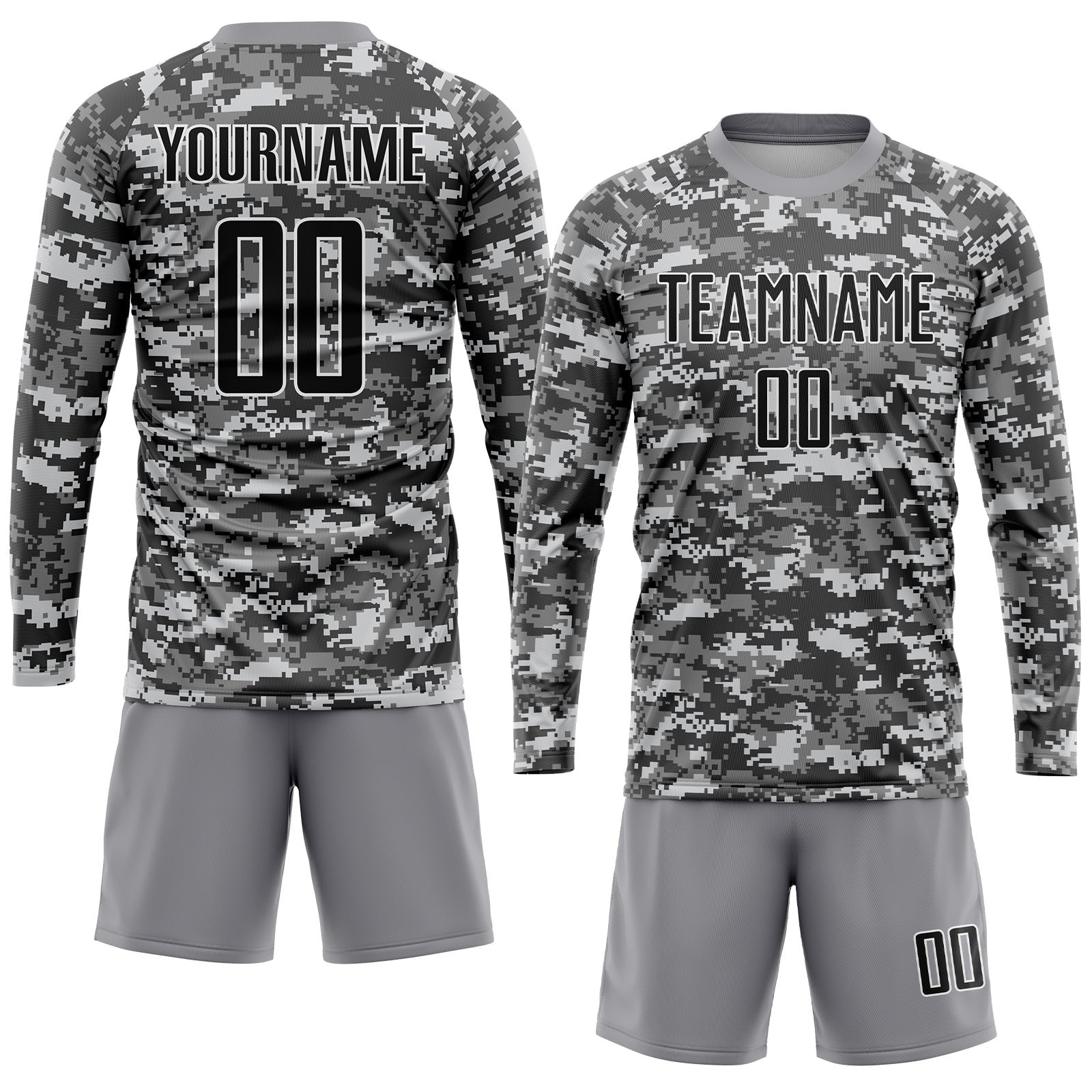 Custom Camo Black-Gray Sublimation Salute To Service Soccer Uniform Jersey photo 4