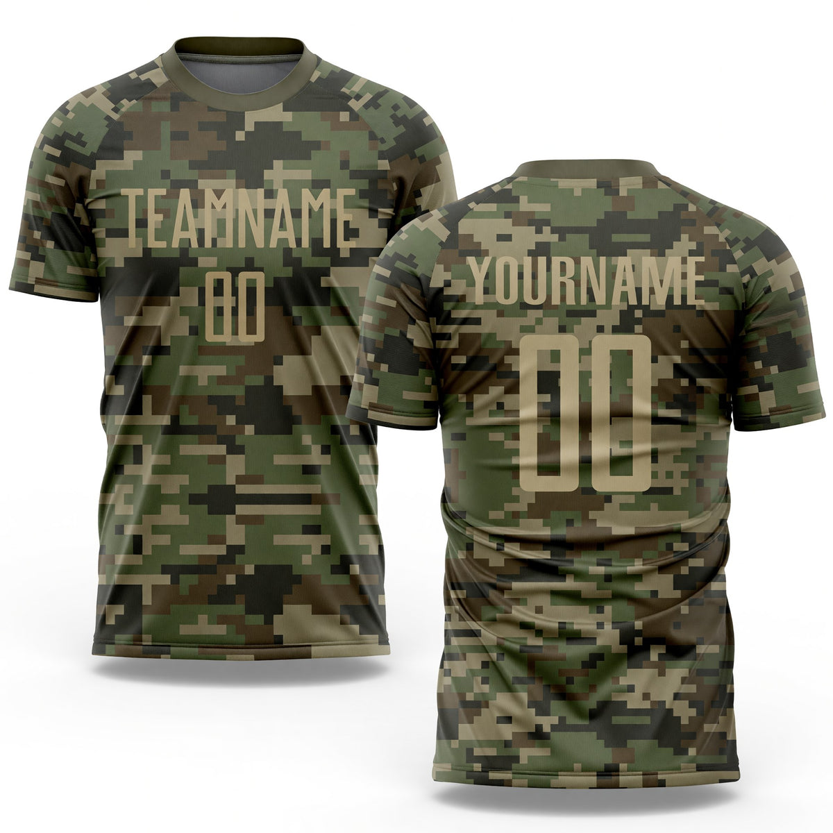 Custom Camo Vegas Gold-Olive Sublimation Salute To Service Soccer Uniform Jersey