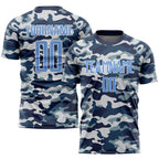 Custom Camo Light Blue-Royal Sublimation Salute To Service Soccer Uniform Jersey photo 1