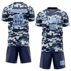 Custom Camo Light Blue-Royal Sublimation Salute To Service Soccer Uniform Jersey photo 2