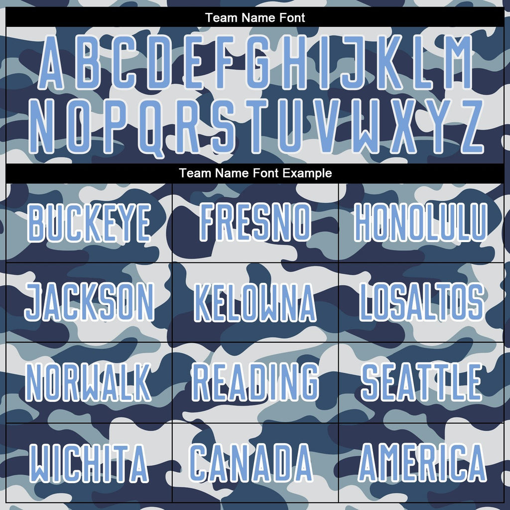 Custom Camo Light Blue-Royal Sublimation Salute To Service Soccer Uniform Jersey photo 5