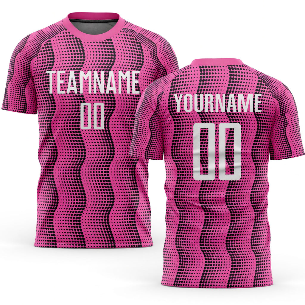 Custom Pink White Sublimation Soccer Uniform Jersey