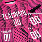Custom Pink White Sublimation Soccer Uniform Jersey detail