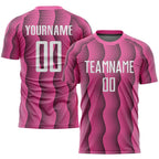 Custom Pink White Sublimation Soccer Uniform Jersey photo 1