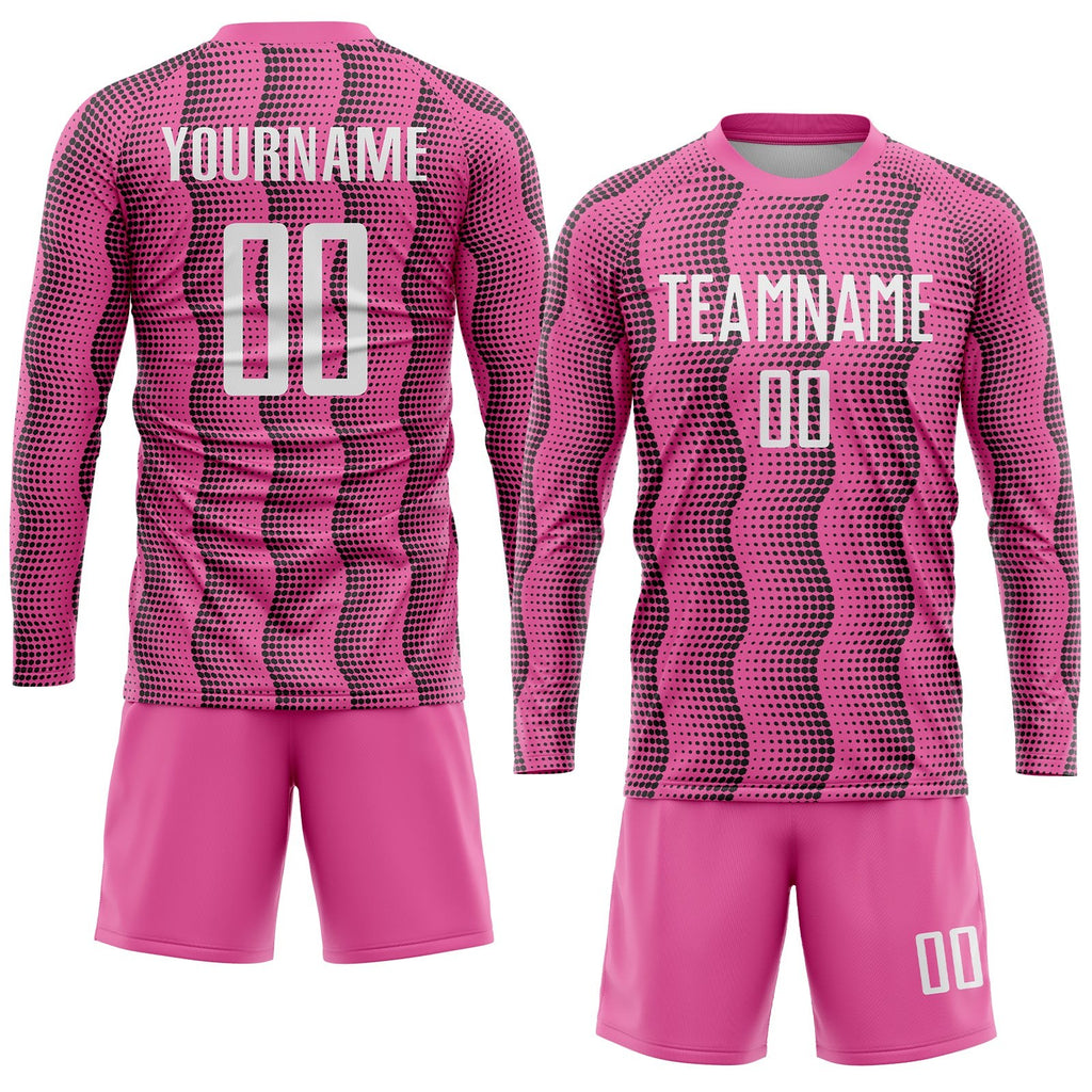 Custom Pink White Sublimation Soccer Uniform Jersey photo 4