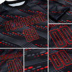 Custom Black Red Sublimation Soccer Uniform Jersey detail