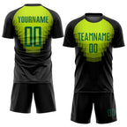 Custom Black Kelly Green Sublimation Soccer Uniform Jersey photo 2