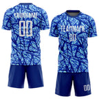 Custom Royal White-Light Blue Sublimation Soccer Uniform Jersey photo 2