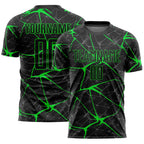 Custom Black Neon Green Sublimation Soccer Uniform Jersey photo 1