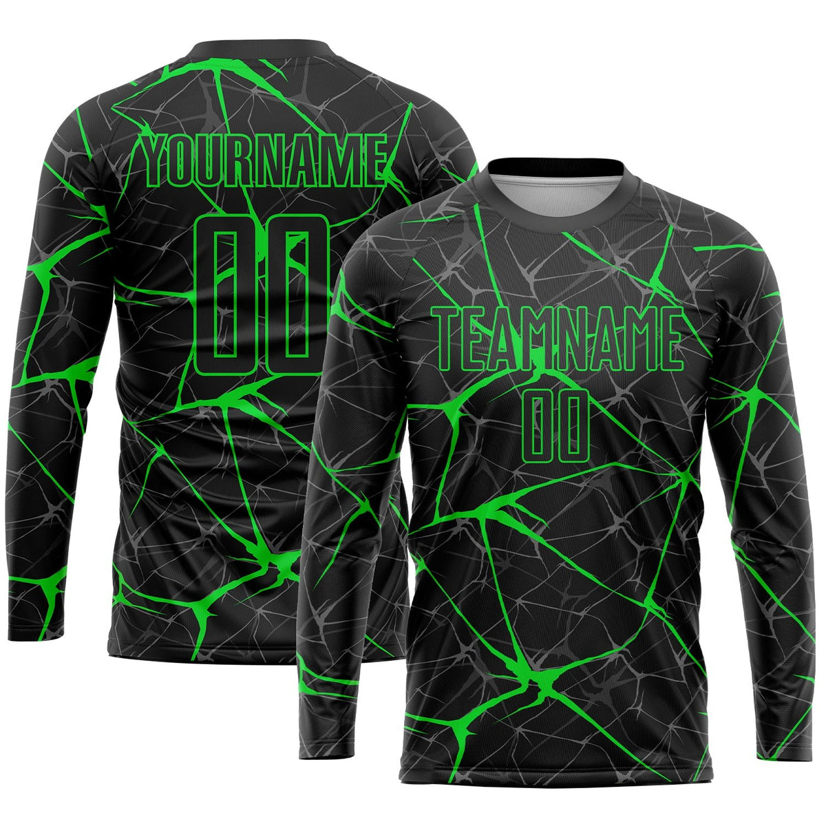 Custom Black Neon Green Sublimation Soccer Uniform Jersey photo 3
