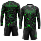 Custom Black Neon Green Sublimation Soccer Uniform Jersey photo 4