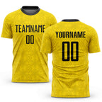 Custom Gold Black Sublimation Soccer Uniform Jersey